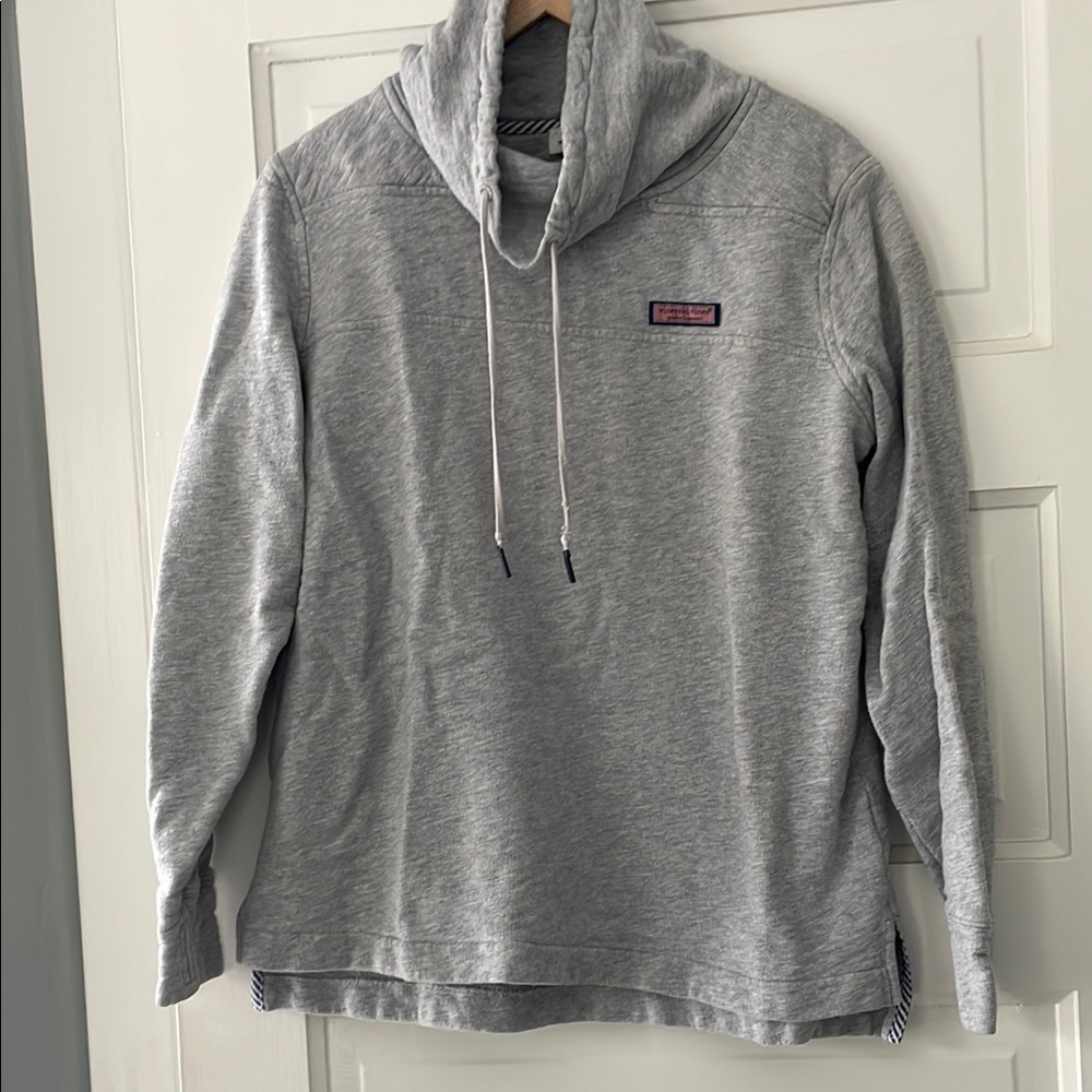 Vineyard Vines Gray Sweatshirt with Pink Logo